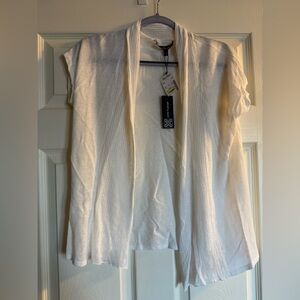 White Open Front Cardigan